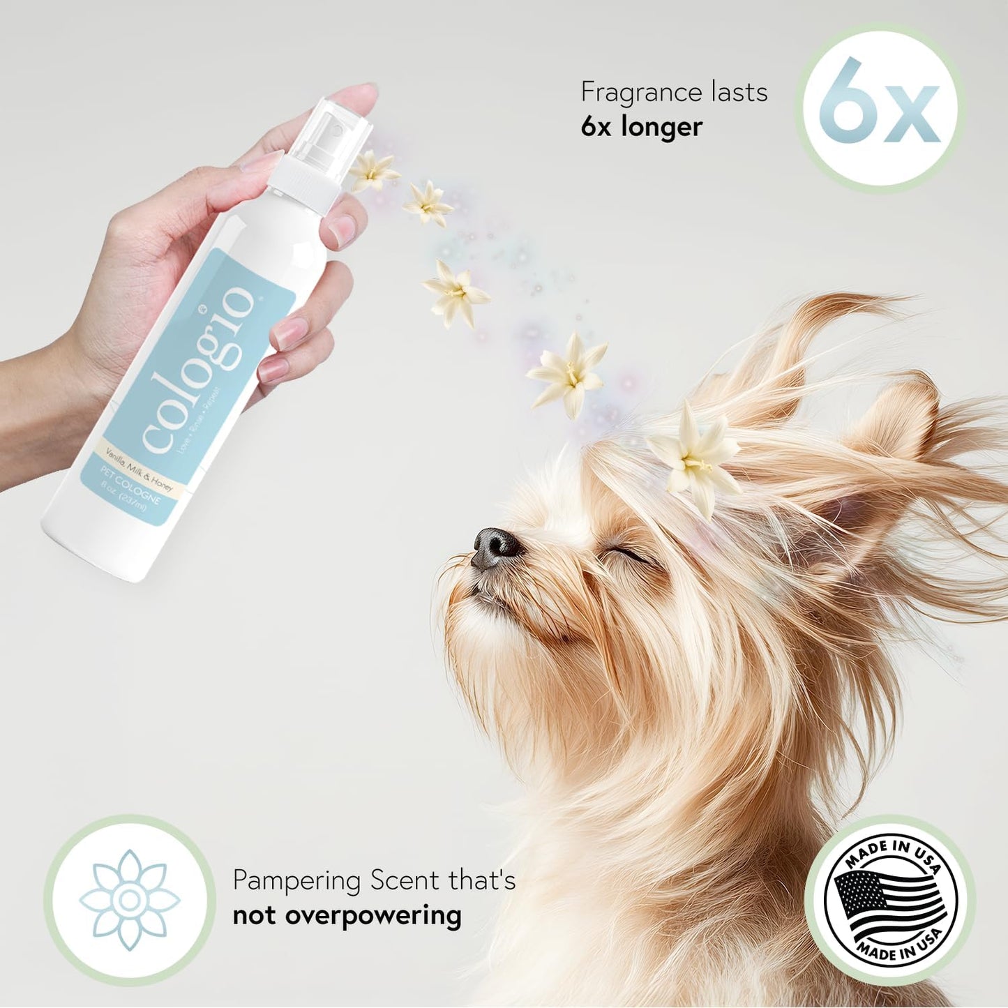 Groomer developed vanilla dog perfume spray for sensitive skin refreshing
