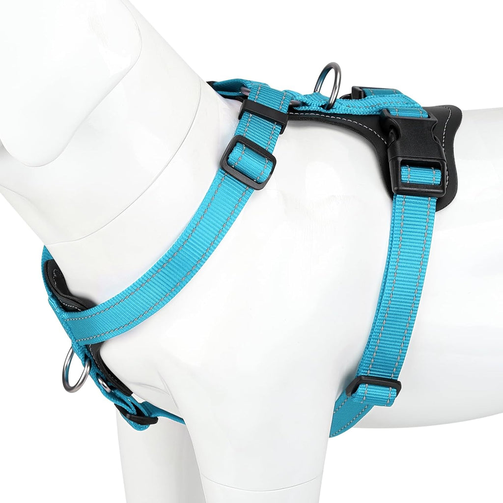 Plutus Pet Adjustable No Pull Dog Harness with Leather Accents, Heavy Duty Reflective Nylon Vest for Training, Hiking, Easy Walk Harness for Small, Medium, Large Dogs (Purple, L) - Image 15