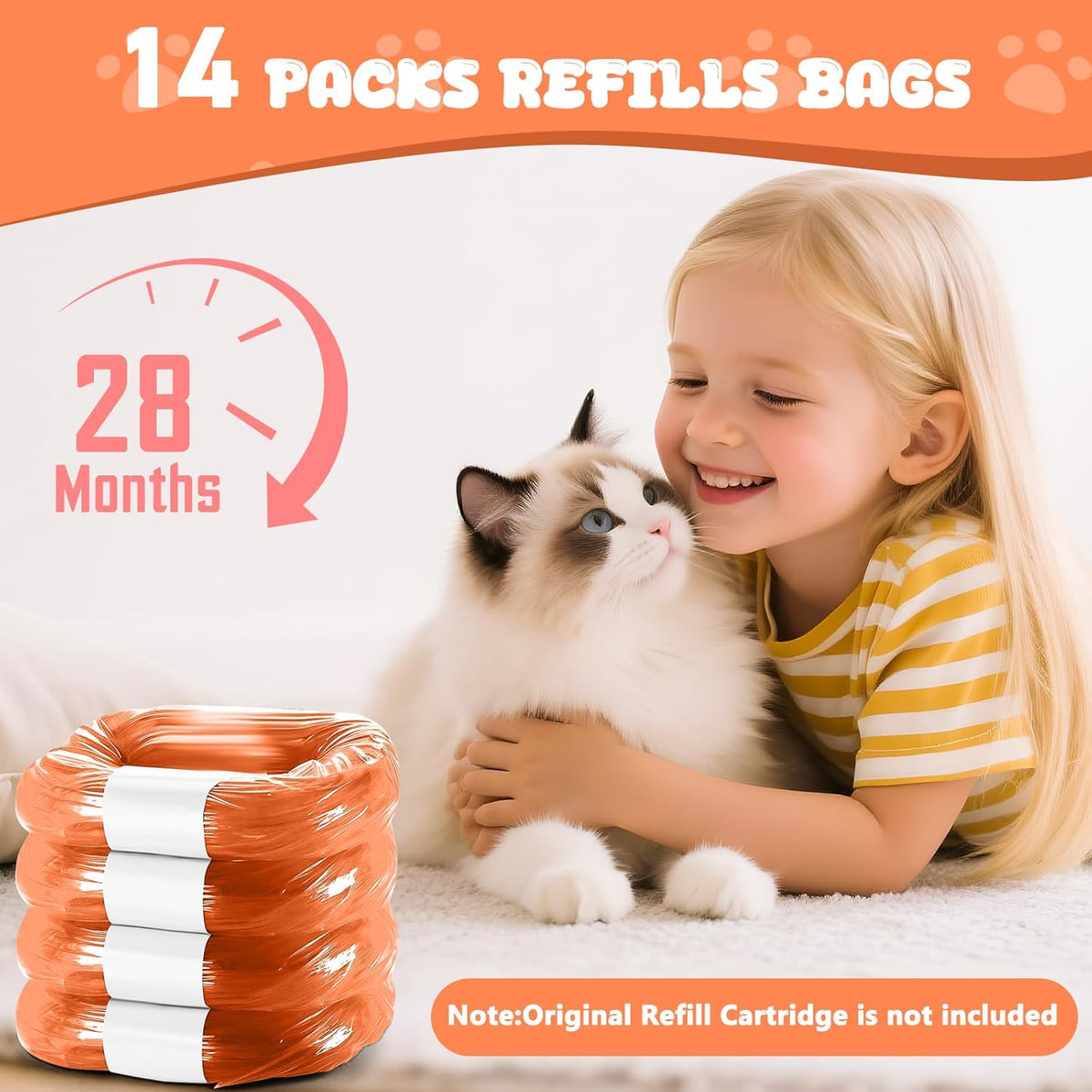 Zquilabon fourteen pack value set of odor barrier pet disposal refills.