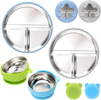 Misslili stainless steel baby plate and bowl set with suction base