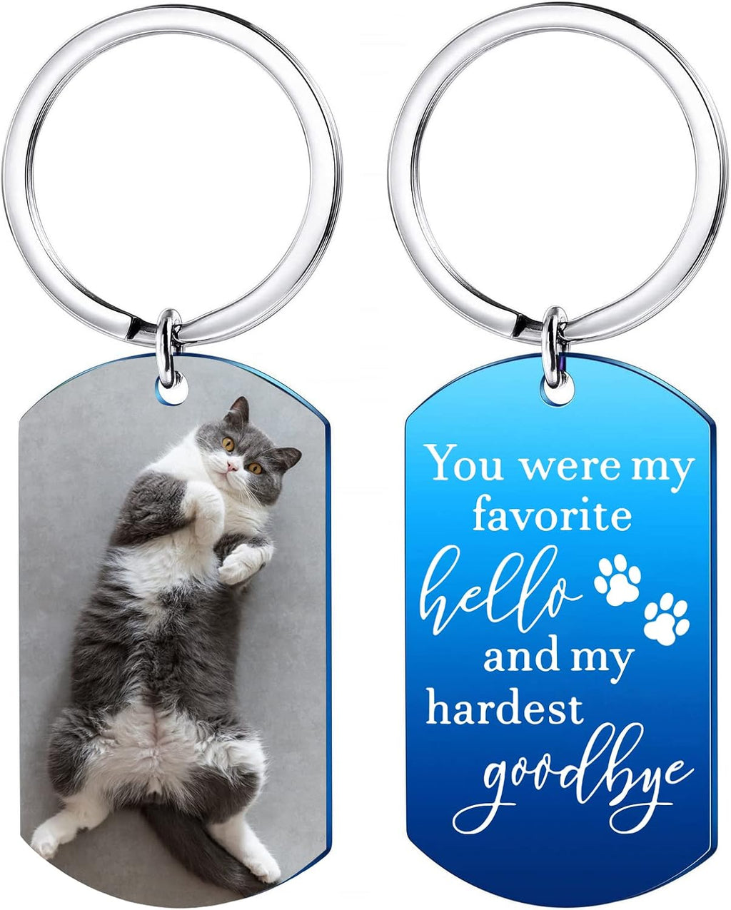 Funnylife Custom Cat Photo Memorial Keychain Pet Memorial Gifts for Cats - Image 9