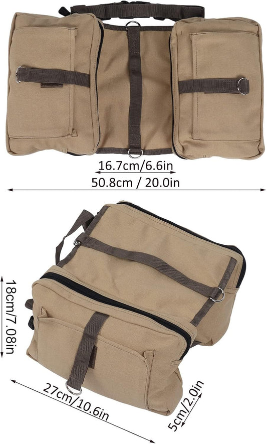 JOROBURO dog saddle bag side view highlighting the capacious zipper storage pocket