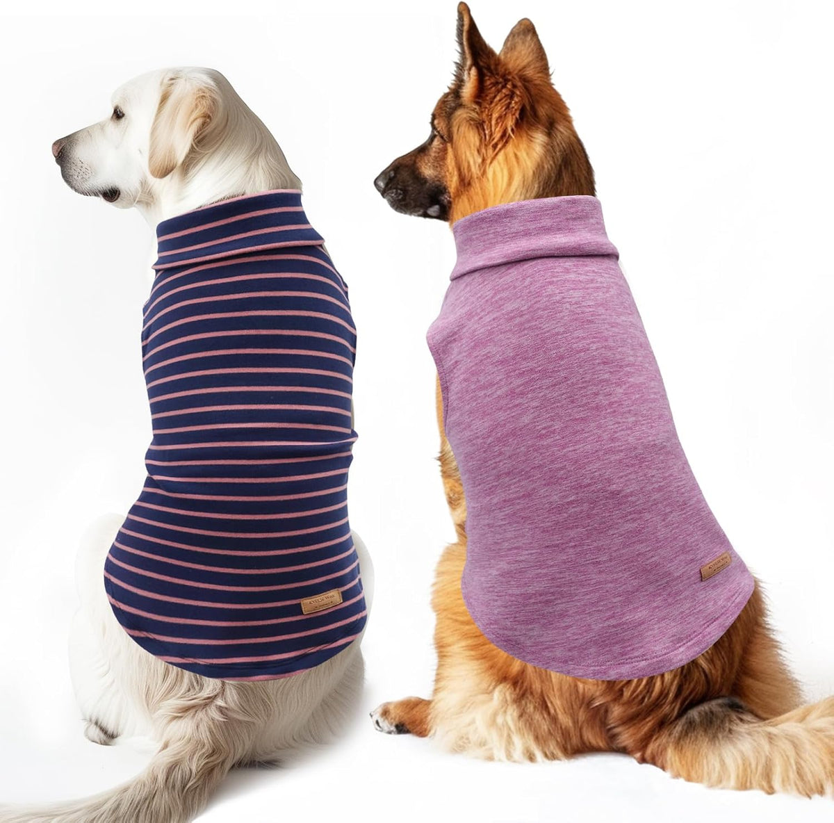 KYEESE 2Pack Dog Sweater Soft Dogs Clothes Warm Pets Clothes Turtleneck Pets Coats Dog Sweaters for Small Dogs Girl Pullover Small Pet Sweaters Stretchy Pet Sweatshirt - Image 14