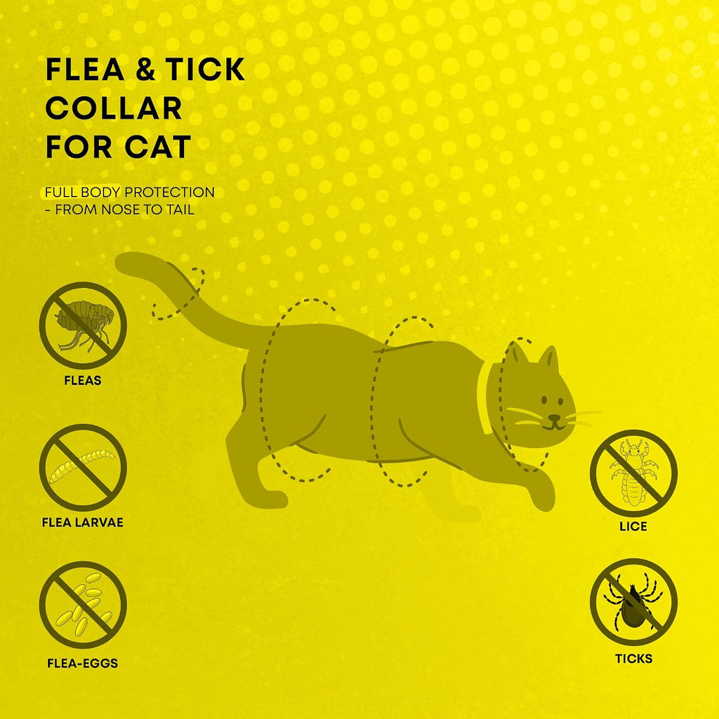 Yellow cat flea collar showing adjustable clasp