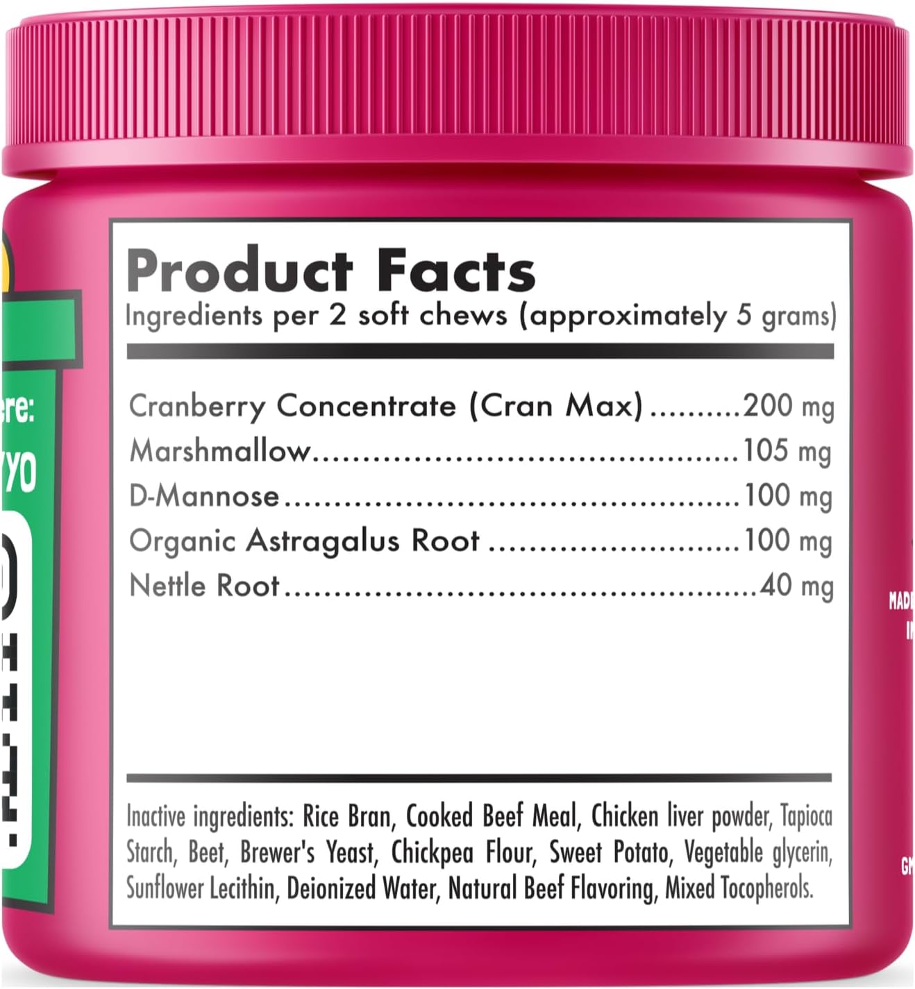 LEGITPET D-Mannose and cranberry formula for dog bladder control