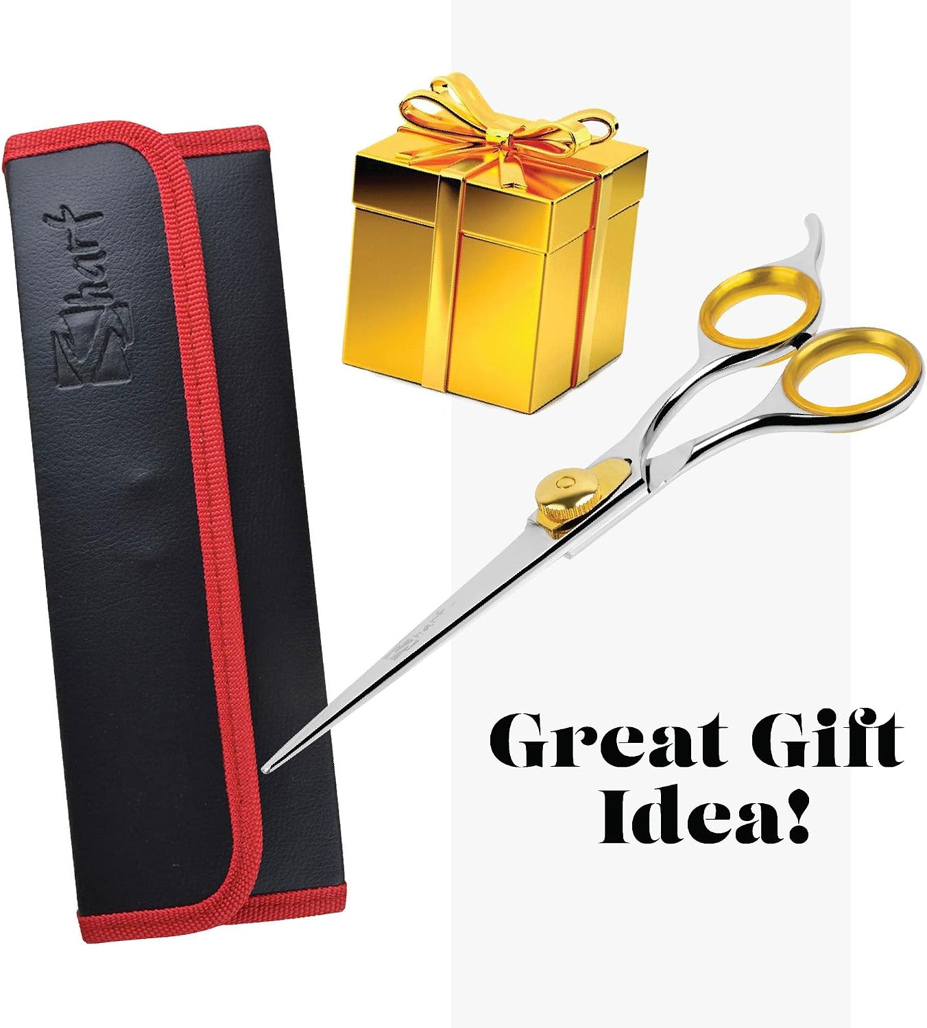 Side profile of 6.5 inch straight pet shear