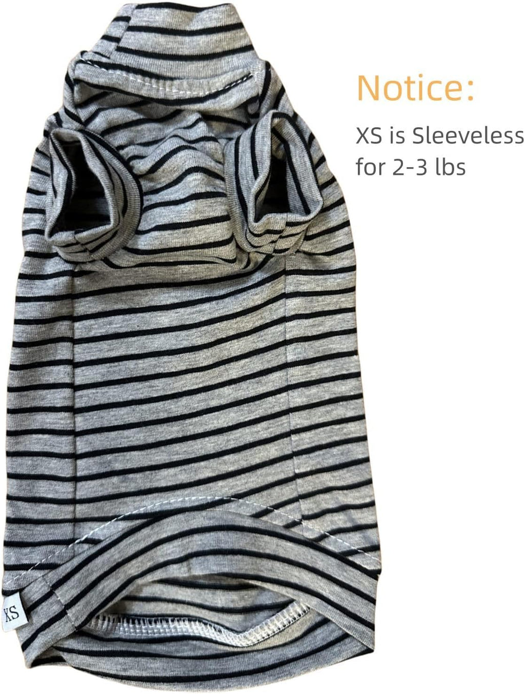 Sphynx cat wearing comfortable striped cotton turtleneck shirt