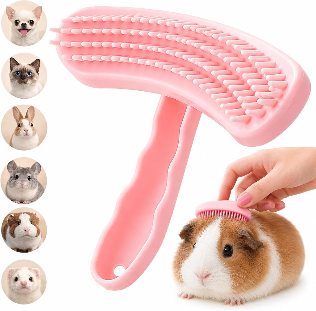 Decorvaiz small silicone grooming brush front view for small pet care