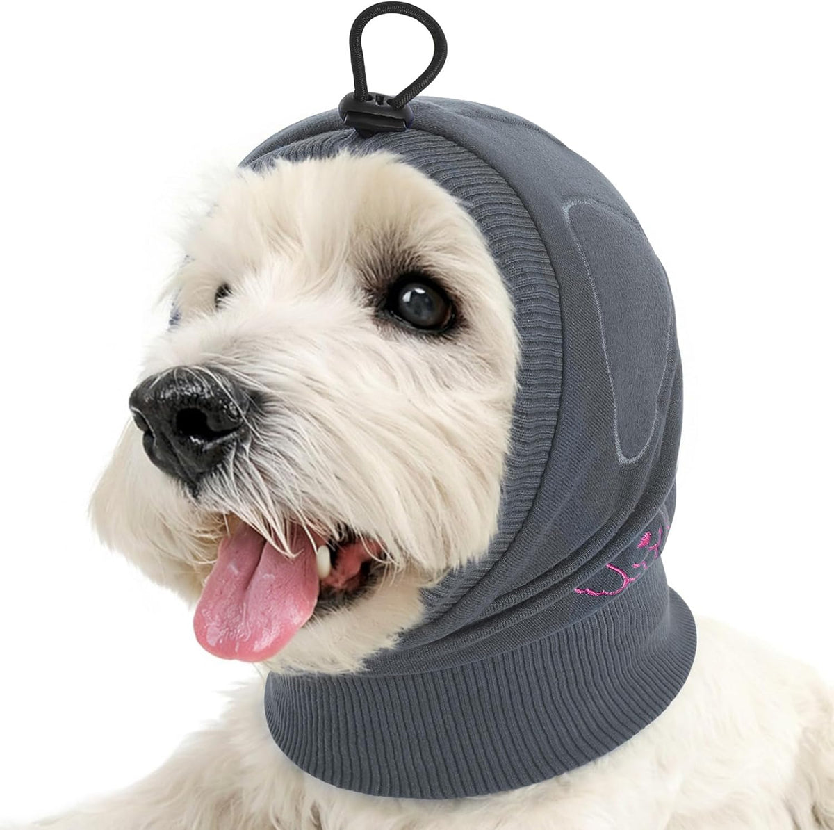 Sunfura No Shake Ear Wraps for Dogs front view noise protection calming hoodie.
