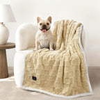 Luciphia Waterproof Dog Blanket, Leakproof Large Pet Blanket for Couch Sofa Bed Furniture Cover Protector, Washable Soft Sherpa Fleece with 3D Jacquard, Cozy Calming Reversible,Sage Green, 85"x57" - Image 10