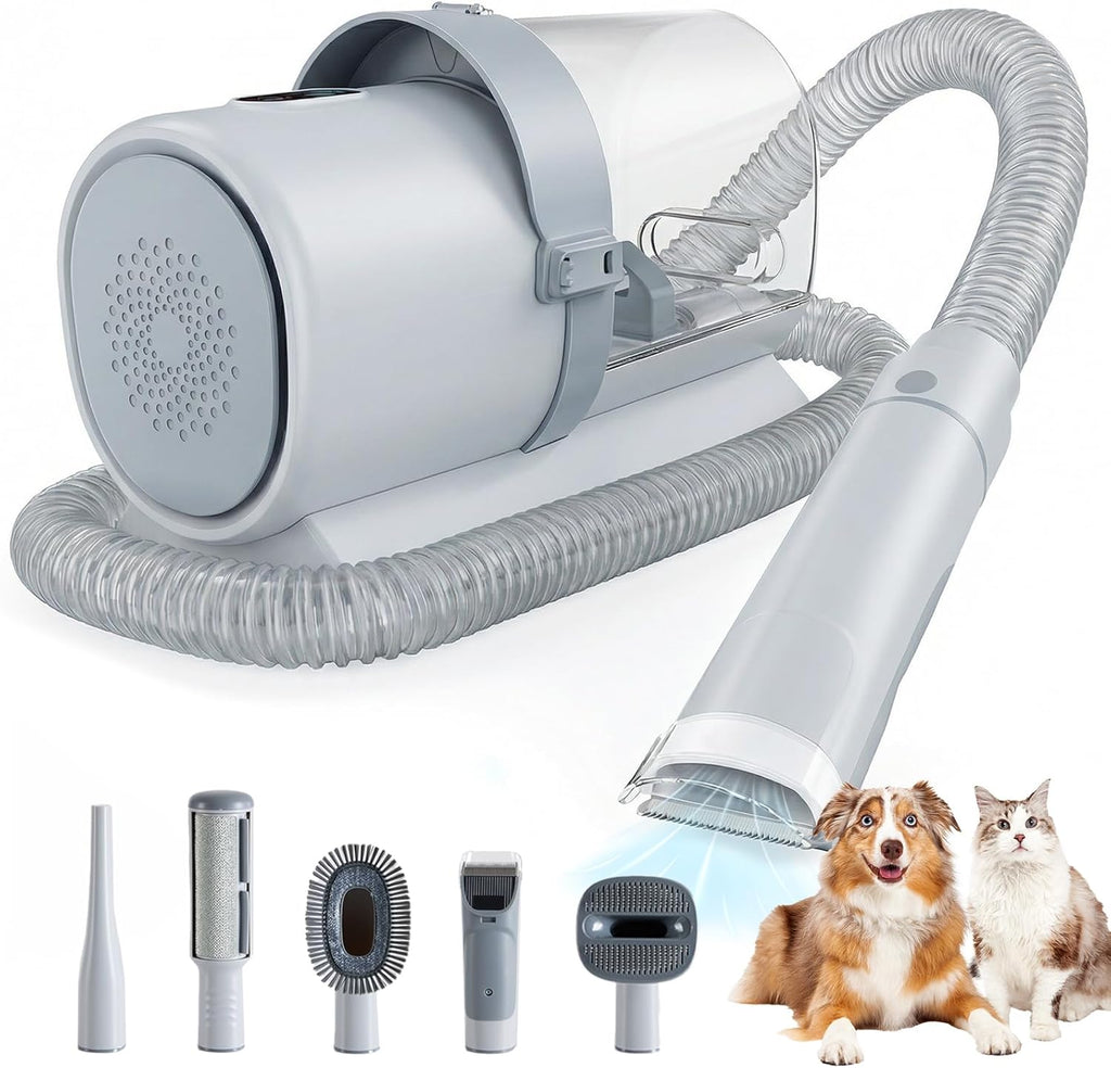 DUMOS Pet Grooming Vacuum Kit, 3 Adjustable Suction Modes, 5 Professional Grooming Tools with Low Noise Dog, 10000PA Cat Hair Clippers for Home Cleaning, 2.5L, Ivory - Image 12