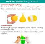 Side angle of the YeulYuuri kitten feeding feeder bottle highlighting the clear volume markings.
