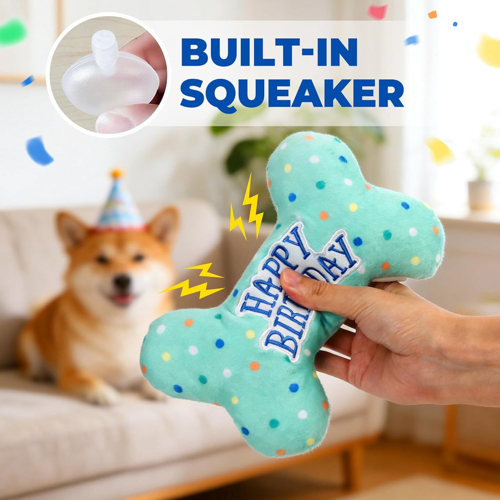 PrimePets plush squeaky dog toy showing the durable stitched seams close up