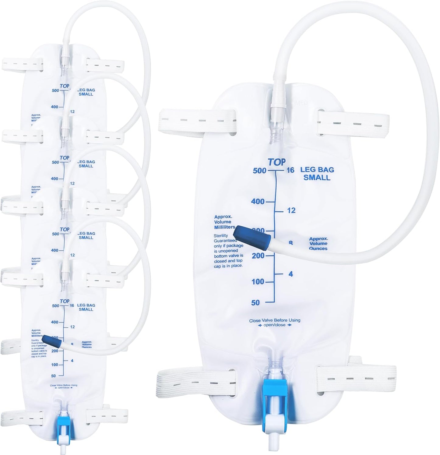 Opstra Yee 500 milliliter urinary leg bag front view