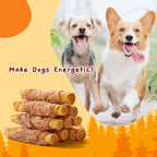 Jungle Calling authentic USA imported chicken wrapped rawhide rolls close up view