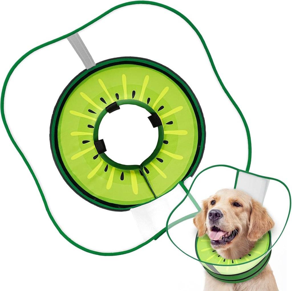 Sponge Dog Cone Collar, Dog Donut Collar After Surgery with Clear Shield, Adjustable Soft Cone for Dogs to Stop Licking-Comfy Cone for Large Medium Small Dogs (Watermelon,XL) - Image 9