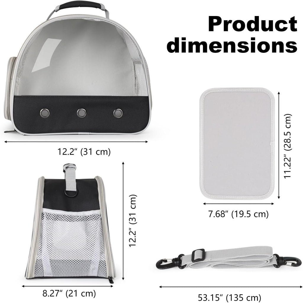 WEVONIGU small animal travel carrier clear window side view