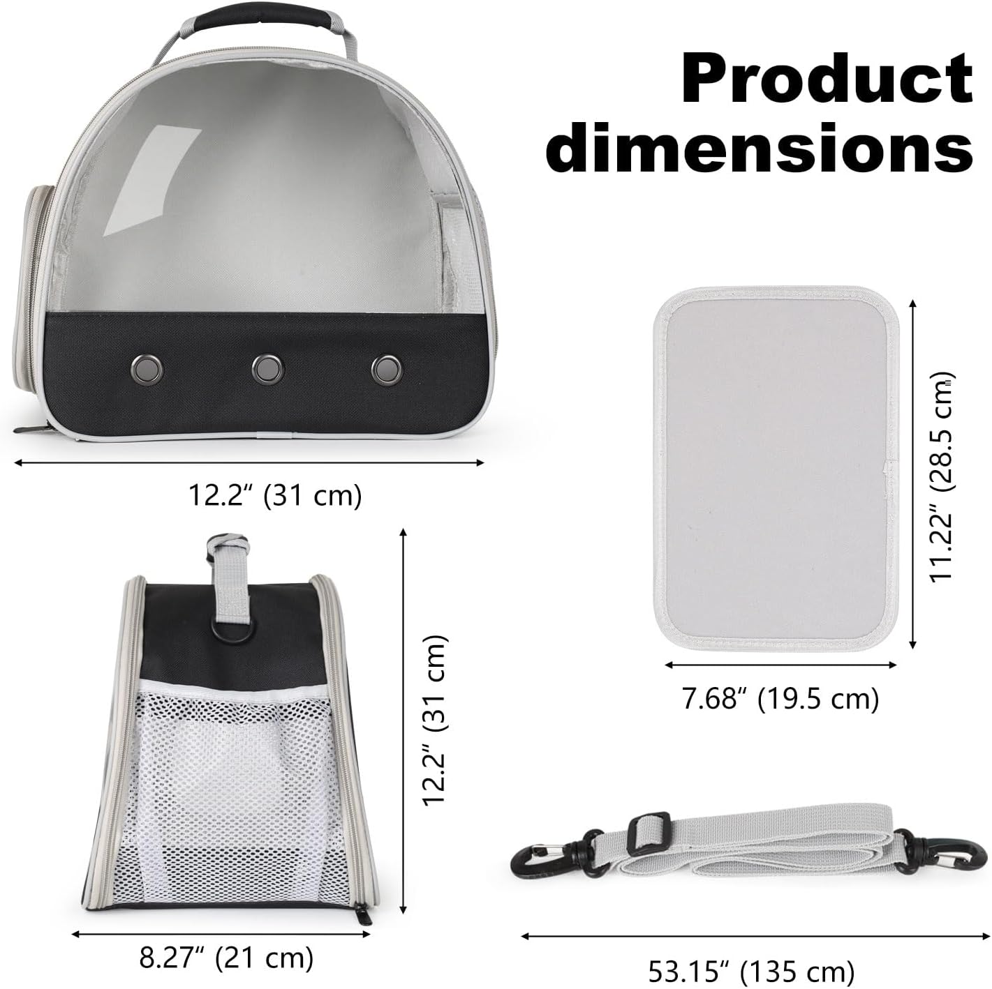 Bearded Dragon Travel Carrier,Lizards Carrier, Small Animal Travel Carrier for Sugar Glider Hedgehog Rat Parrot Bird Guinea Pig, Portable Guinea Pig Travel Bag for 2 - Image 2