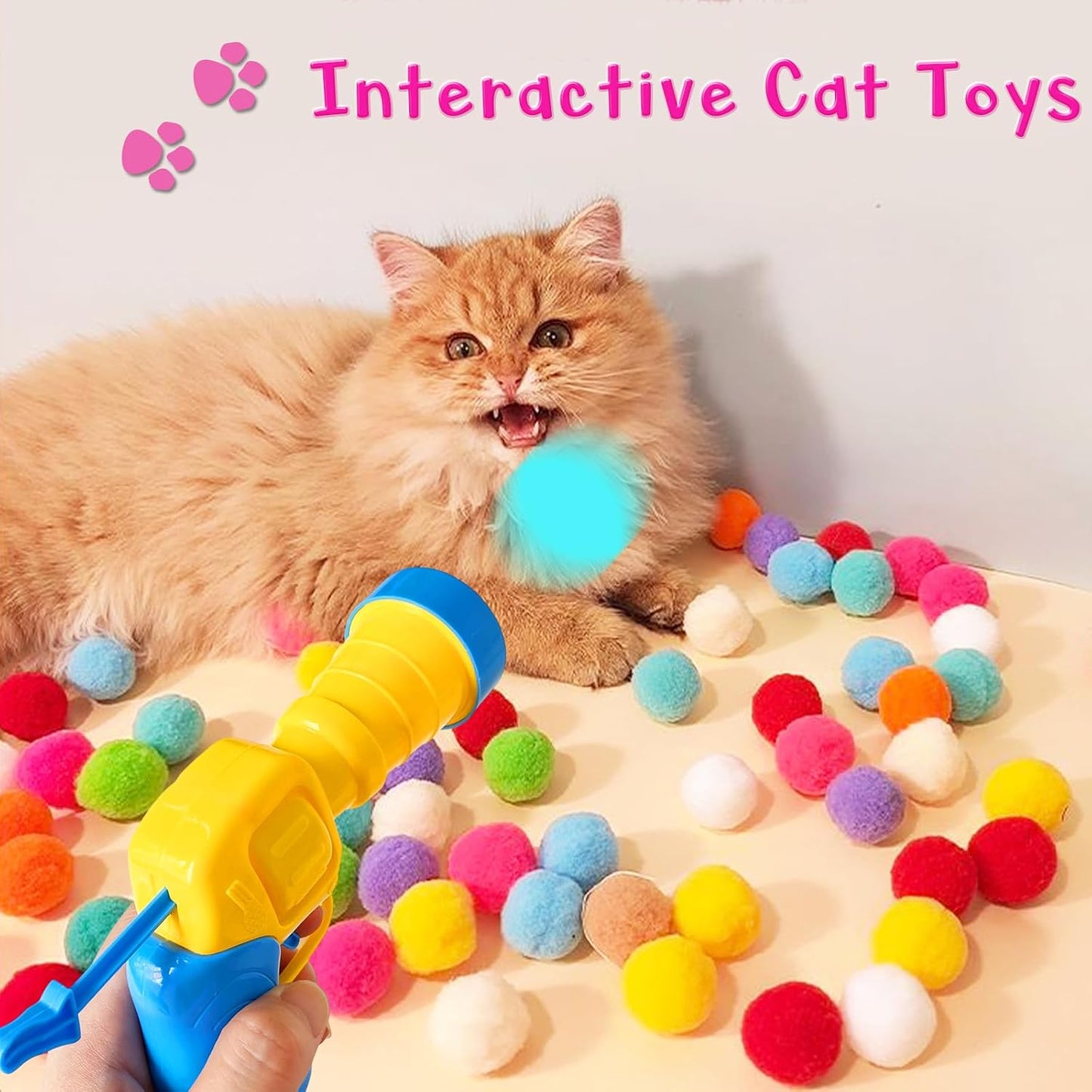 Spring-action mechanism of cat toy ball shooter
