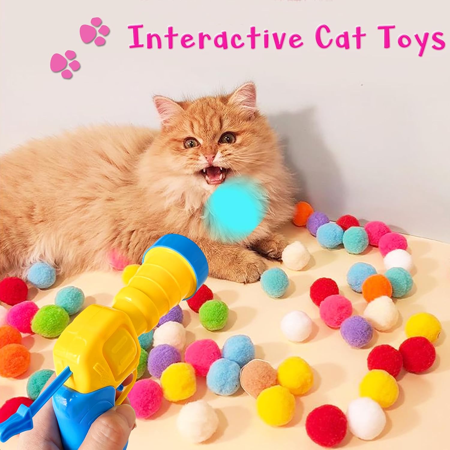 Spring-action mechanism of cat toy ball shooter