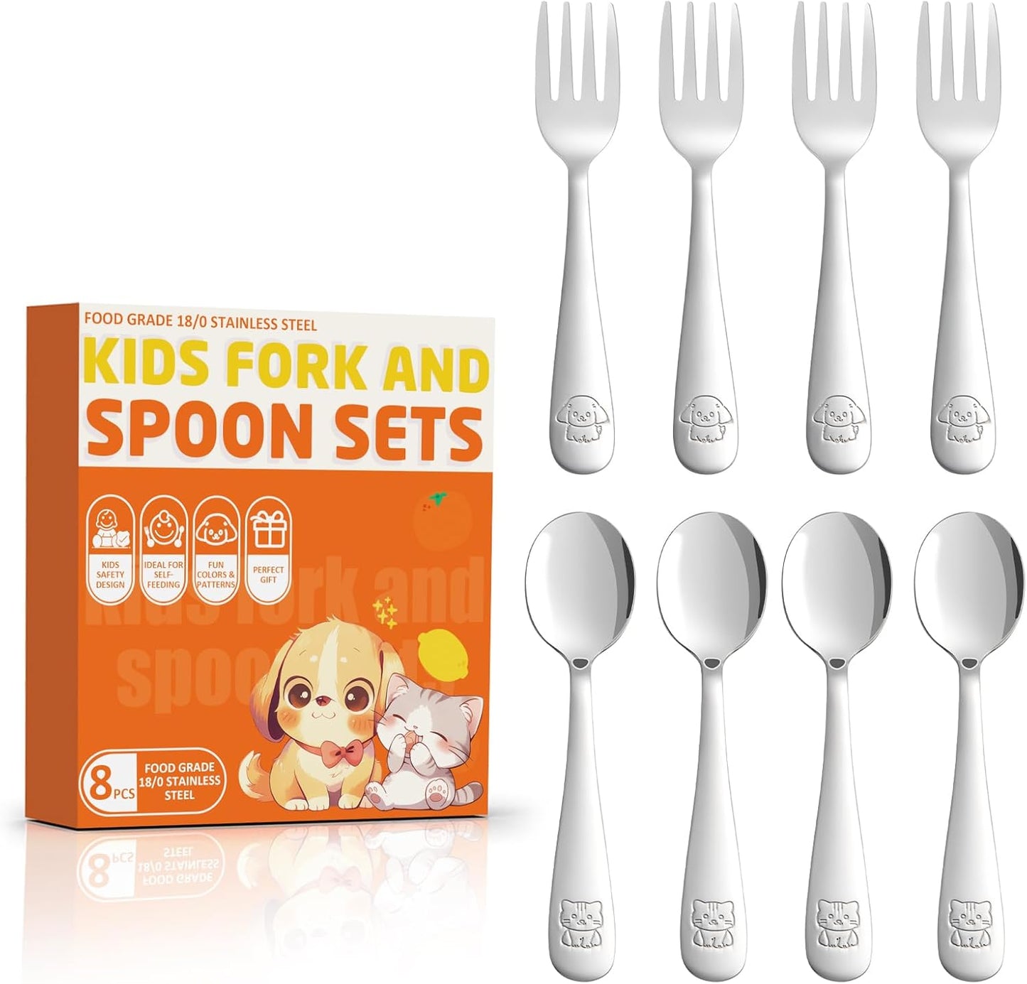 Blvtoios 8-piece toddler utensils set front view