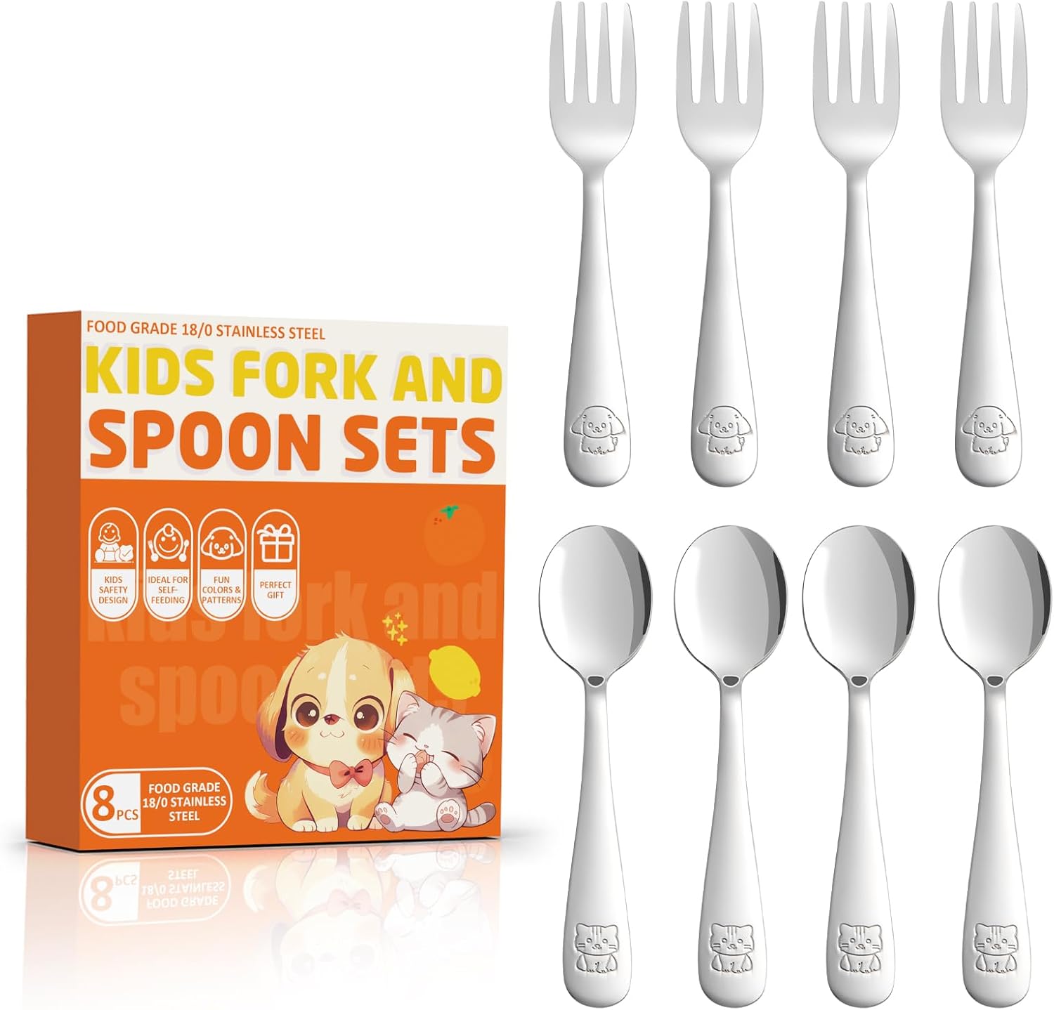 Blvtoios 8-piece toddler utensils set front view