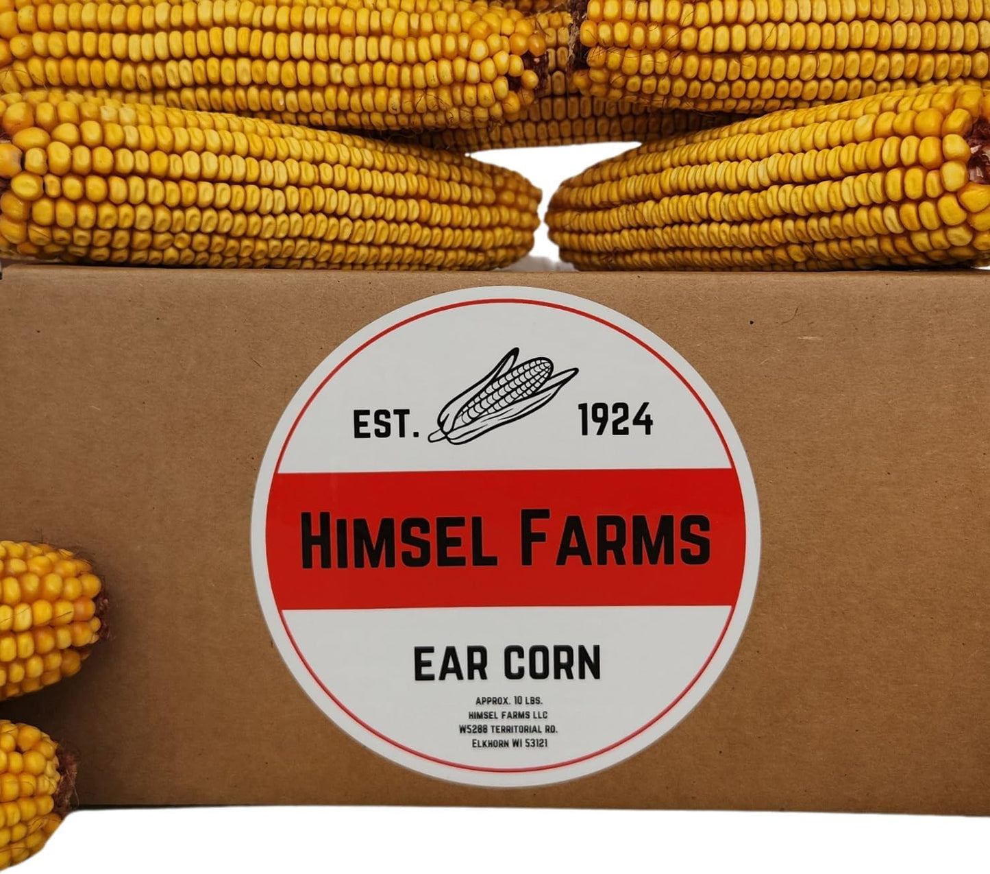 Himsel Farms yellow ear corn kernels front view box of premium squirrel food