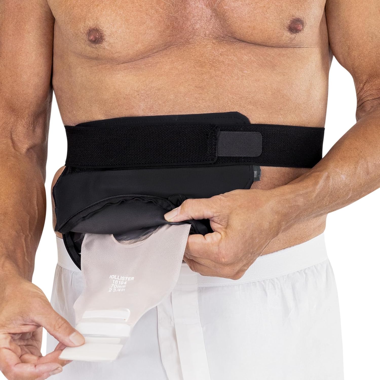 Vive Ostomy Belt front view adjustable colostomy bag cover
