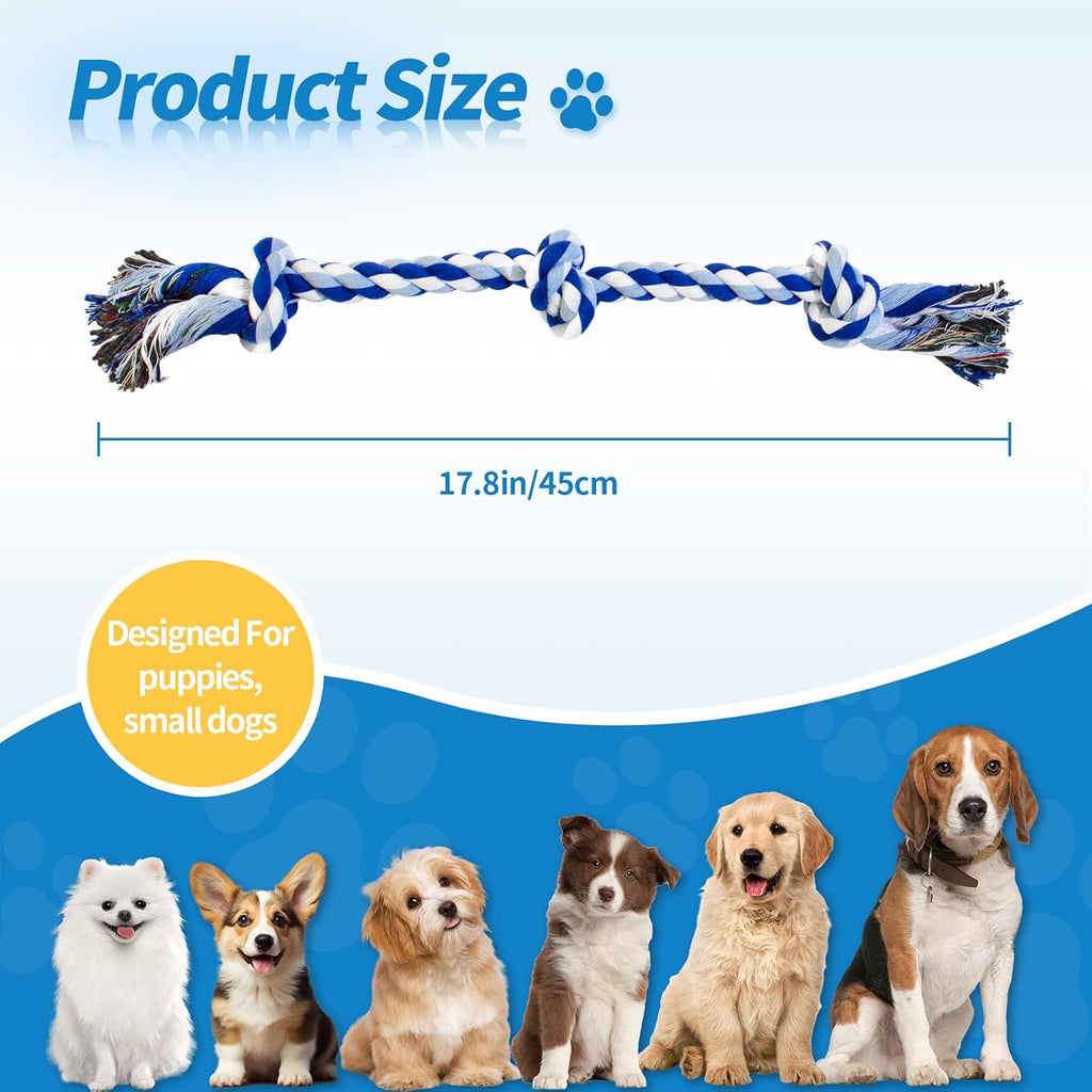 Two durable cotton pet tug toys by WDZZHOT displayed together for medium-sized dogs.