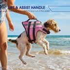 FUAMEY reflective dog safety vest showcasing the secure neck fastener
