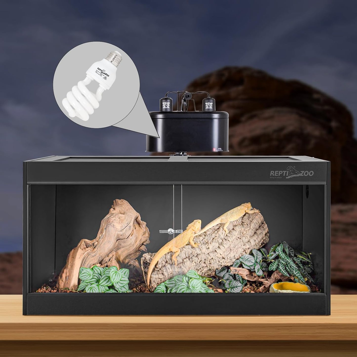 REPTI ZOO 26 watt desert terrarium uv lighting kit