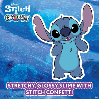 CRA-Z-Art Stitch slime container with silver character confetti mix-ins displayed next to it