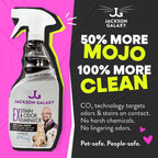 Jackson Galaxy pet urine remover CO2 cleaning tablets dissolving in water bottle
