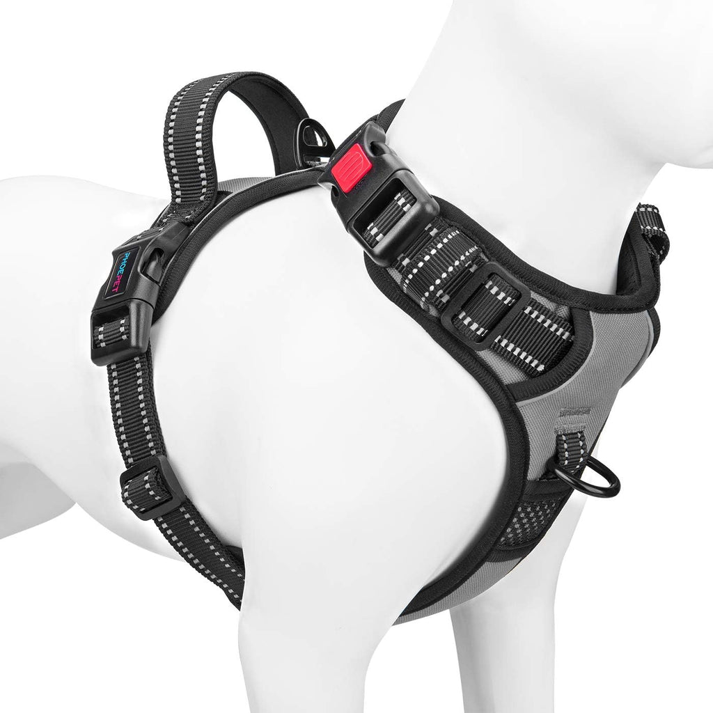 PHOEPET No Pull Dog Harness Medium Reflective Front Clip Vest with Handle,Adjustable 2 Metal Rings 3 Buckles,[Easy to Put on & Take Off](M, Orange) - Image 12