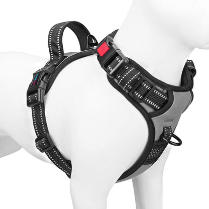 PHOEPET No Pull Dog Harness Medium Reflective Front Clip Vest with Handle,Adjustable 2 Metal Rings 3 Buckles,[Easy to Put on & Take Off](M, Orange) - Image 12