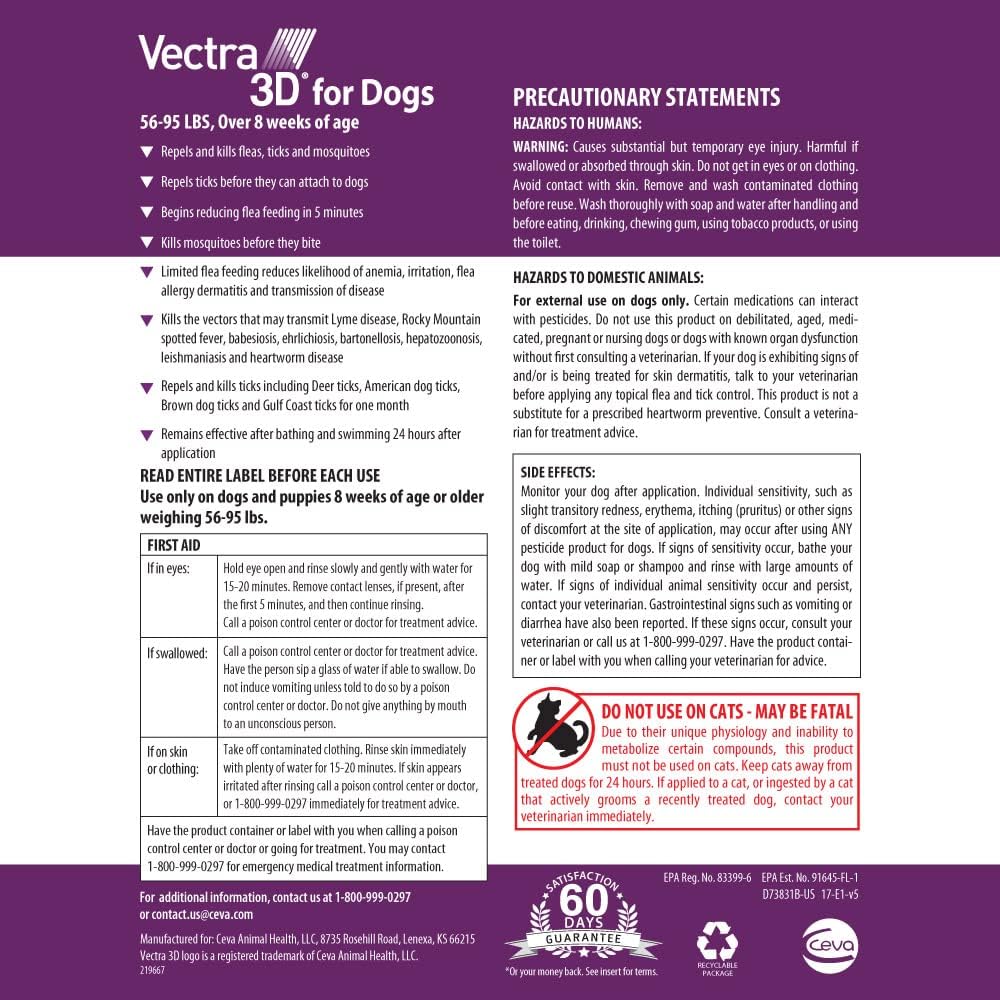 Topical parasite treatment six month supply applicators packaging side view