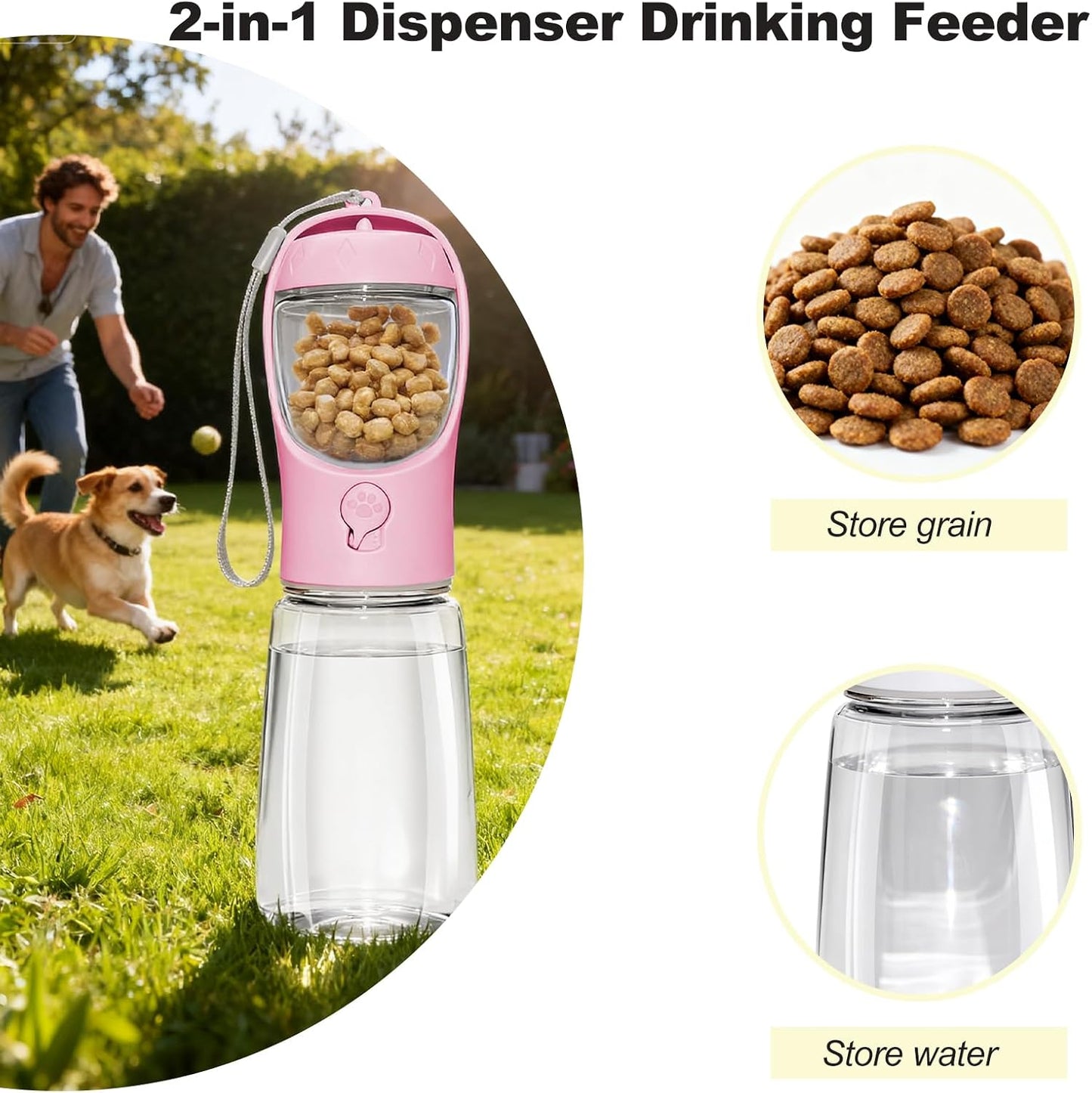 Leak proof pet water dispenser being unlocked with the one touch button mechanism