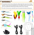 Authentic Rixzrt cat entertainment set packaging showcasing the diverse replacement feathers.