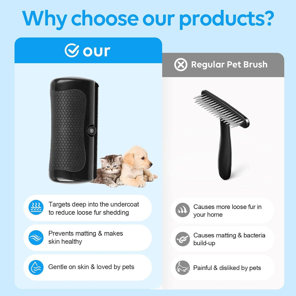Adiwo hair remover tool effectively grooming a long haired domestic cat.