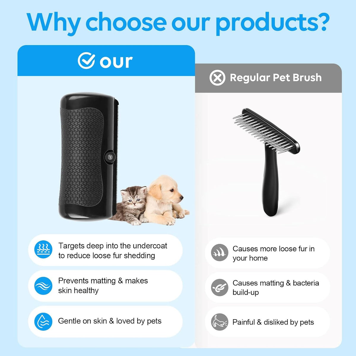 Adiwo hair remover tool effectively grooming a long haired domestic cat.