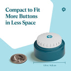Close up of a small dog paw pressing an easy to press recordable sound button.