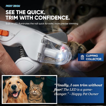 Picky Zoom pet grooming tool with safety guard attached