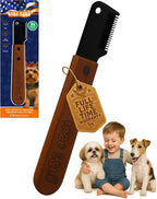 Stripping Knife for Dogs - Gentle Hand Stripping & Carding Knife for Terriers & Double-Coated Breeds, Solid Sapele Hardwood & Black Oxide Stainless Steel,Easy to Clean,Dog Grooming Tool(Right-Handed) - Image 9