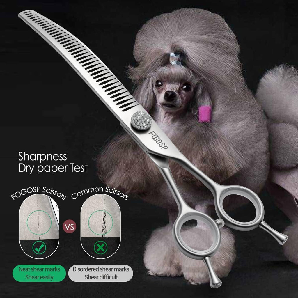 Premium stainless steel dog chunking scissors for thick coats
