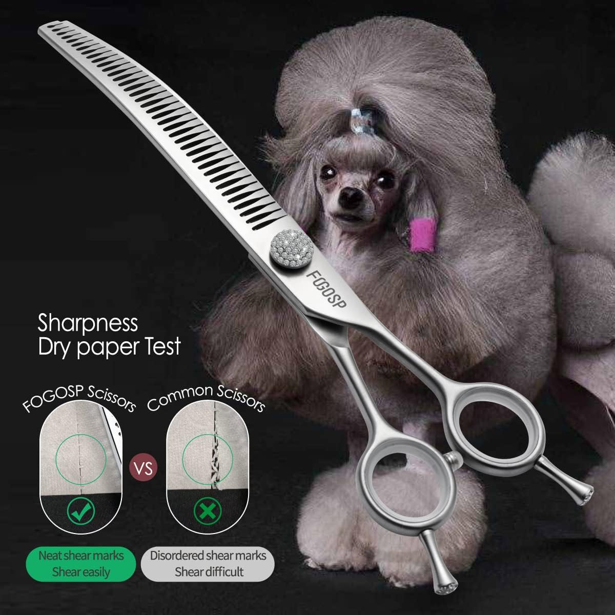 Premium stainless steel dog chunking scissors for thick coats