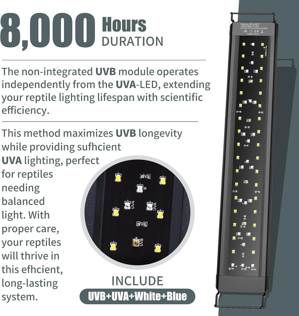 Inline controller unit showing 10 dimmable levels and pre-programmed modes