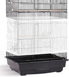 ISMARTEN seed catcher installed on a large square parrot cage