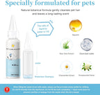 Self cleaning pet spray brush showing the easy hair removal button mechanism.