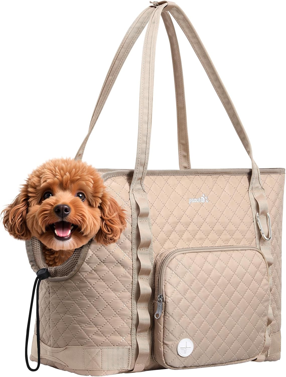 Pecute Dog Purse Carrier, Dog Carrier with Pockets for Small Dogs, Fits Dogs 5 lbs to 9 lbs, Cat and Puppies Tote Bag, Outing, Travel, Vet, Black - Image 12