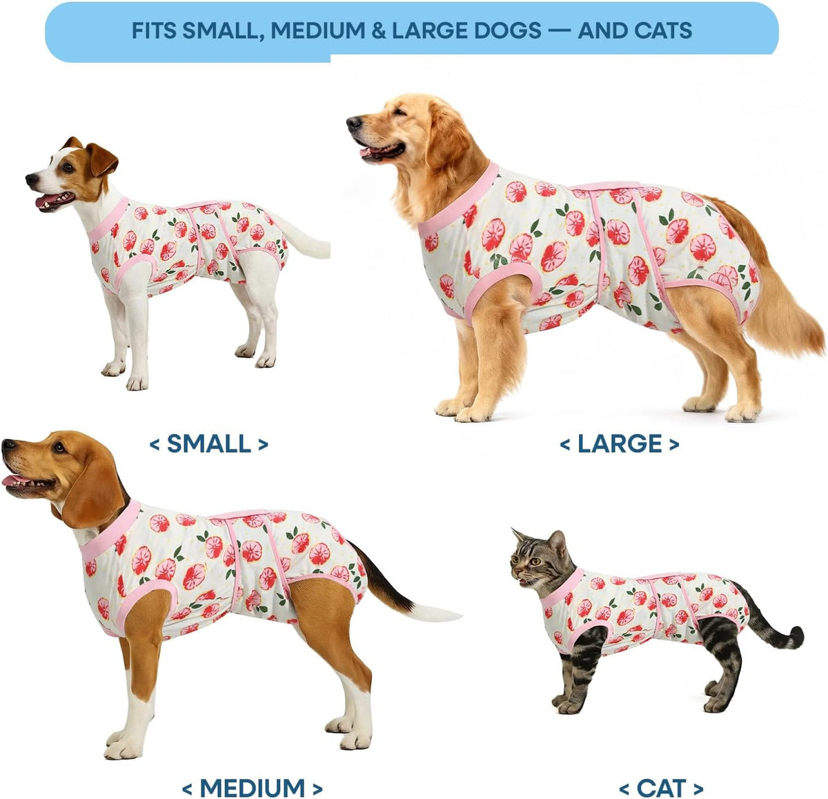 OPAW dog surgery suit female spay abdominal wound protector fit detail